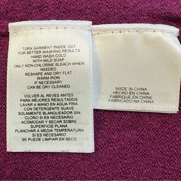 Jones New York Collection Open Front Wool Blend Cardigan Sweater Sz M Magenta - Picture 12 of 14